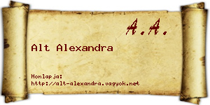 Alt Alexandra névjegykártya