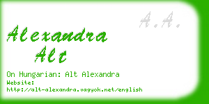 alexandra alt business card